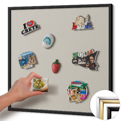 Opslagstavle magnet med sort ramme Farve creme