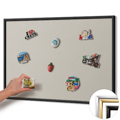 Opslagstavle magnet med sort ramme Farve creme