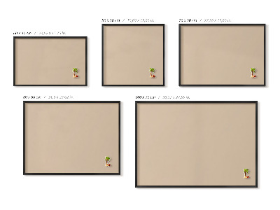 Opslagstavle magnet med sort ramme Farve beige