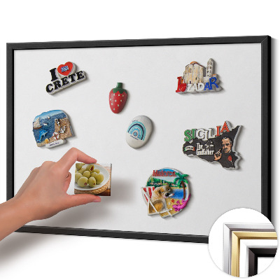 Opslagstavle magnet med sort ramme Farve hvid
