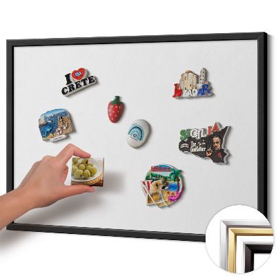 Opslagstavle magnet med sort ramme Farve hvid