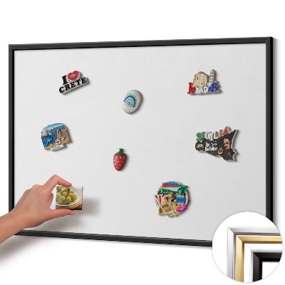 Opslagstavle magnet med sort ramme Farve hvid