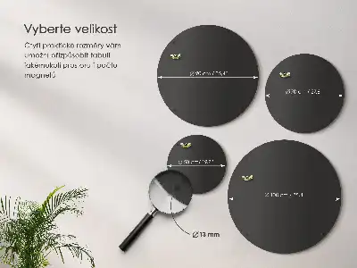 Magnetisk tavle til rejsemagneter i rund sort udgave