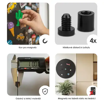 Magnetisk tavle til rejsemagneter i rund sort udgave