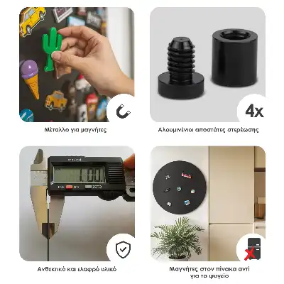 Magnetisk tavle til rejsemagneter i rund sort udgave