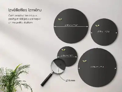 Magnetisk tavle til rejsemagneter i rund sort udgave