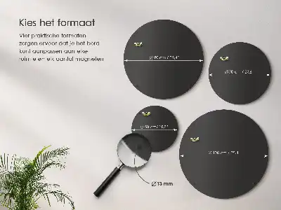 Magnetisk tavle til rejsemagneter i rund sort udgave