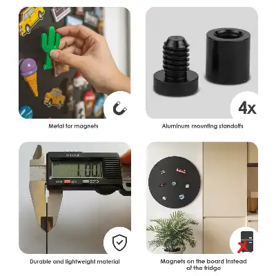 Magnetisk tavle til rejsemagneter i rund sort udgave