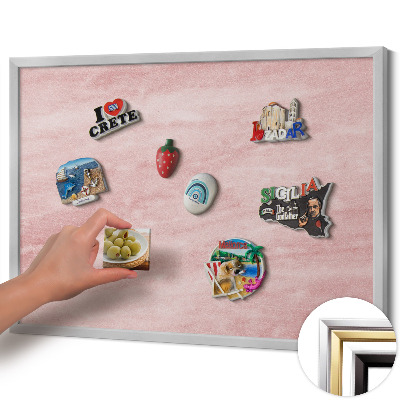 Opslagstavle magnet med sølvramme Pastel tekstur af sten