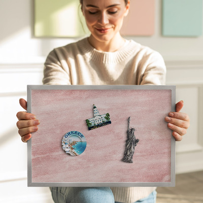 Opslagstavle magnet med sølvramme Pastel tekstur af sten