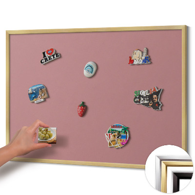 Opslagstavle magnet med guldramme Farve pastelrosa