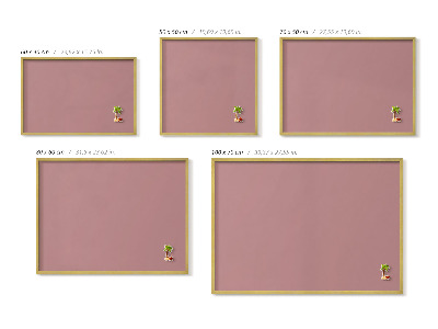 Opslagstavle magnet med guldramme Farve pastelrosa