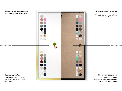 Opslagstavle magnet med guldramme Farve mørk gul