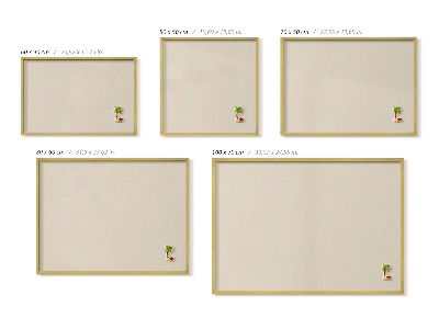 Opslagstavle magnet med guldramme Farve lys beige