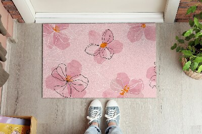 Design dørmåtte Lyserøde blomster