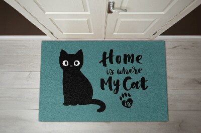 Design dørmåtte Home is where my cat is