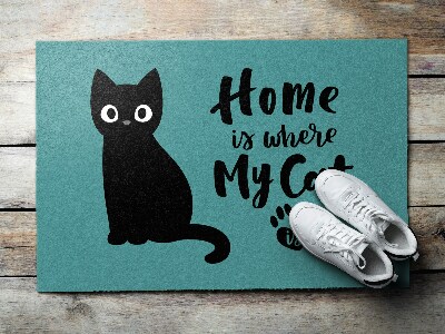 Design dørmåtte Home is where my cat is