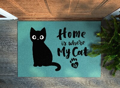 Design dørmåtte Home is where my cat is