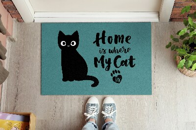 Design dørmåtte Home is where my cat is