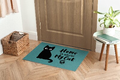 Design dørmåtte Home is where my cat is