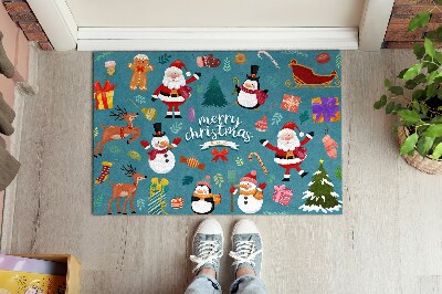 Smudsmåtte med motiv Santa Claus Snowman Christmas