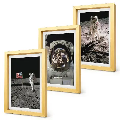 Billedvæg med motiv af astronauter der lander på månen