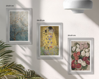 Billedvæg Blomster og træer i maleristilen fra Kysset af Gustav Klimt