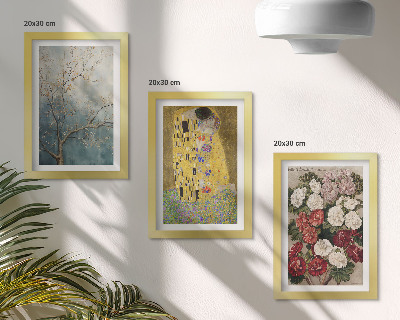 Billedvæg Blomster og træer i maleristilen fra Kysset af Gustav Klimt