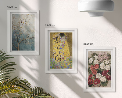 Billedvæg Blomster og træer i maleristilen fra Kysset af Gustav Klimt