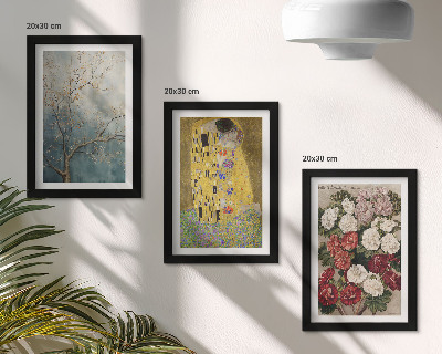 Billedvæg Blomster og træer i maleristilen fra Kysset af Gustav Klimt