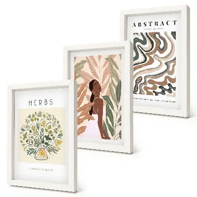 Moderne billedsæt med boho-inspirerede minimalistiske pastelplakater