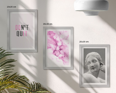 Pakke med billeder og rammer Akvarel abstraktion inspirerende slogan antik skulptur