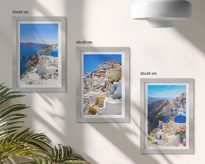 Moderne billedsæt Landskabsarkitekturudsigt over byen Oia Santorini Grækenland