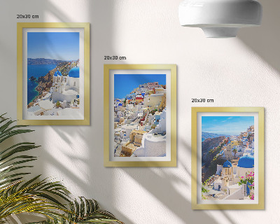 Moderne billedsæt Landskabsarkitekturudsigt over byen Oia Santorini Grækenland