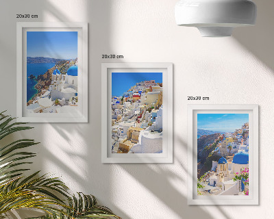 Moderne billedsæt Landskabsarkitekturudsigt over byen Oia Santorini Grækenland