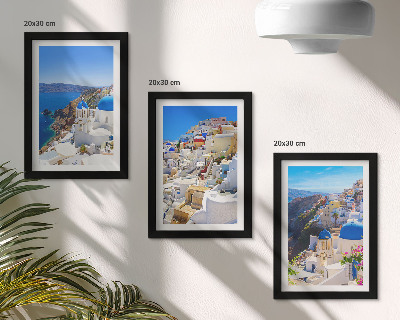 Moderne billedsæt Landskabsarkitekturudsigt over byen Oia Santorini Grækenland