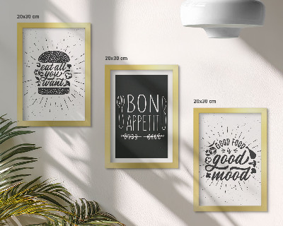 Moderne billedsæt Grafik med mad- og kulinariske slogans