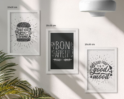 Moderne billedsæt Grafik med mad- og kulinariske slogans
