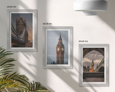 Moderne billedsæt Udsigt over London med broen og Big Ben