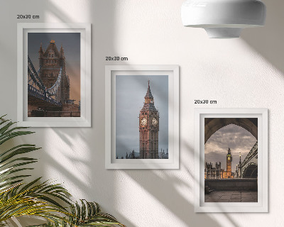 Moderne billedsæt Udsigt over London med broen og Big Ben