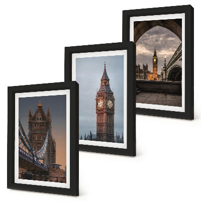 Moderne billedsæt Udsigt over London med broen og Big Ben