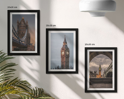 Moderne billedsæt Udsigt over London med broen og Big Ben