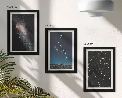 Billedvæg med kosmiske galakselandskaber og stjernebilledet Vædderen