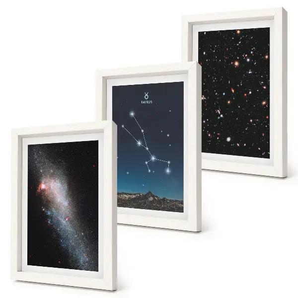 Moderne billedsæt med kosmiske stjernebilleder og stjernebilledet Tyren