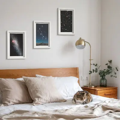 Moderne billedsæt med kosmiske stjernebilleder og stjernebilledet Tyren