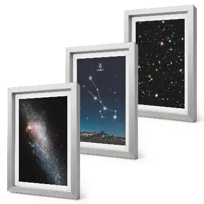 Moderne billedsæt med kosmiske stjernebilleder og stjernebilledet Tyren