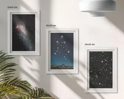 Moderne billedsæt med motiv af stjernebilledet Vægten på en nattehimmel