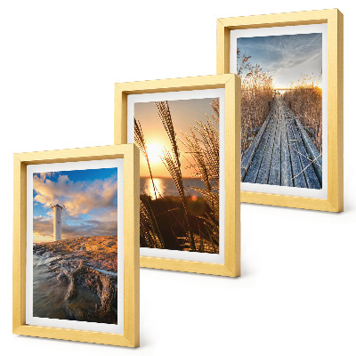 Billedvæg Udsigt over fyrtårnet ved havet, græs og en træmole