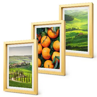 Moderne billedsæt italiensk landskab med appelsiner og natur