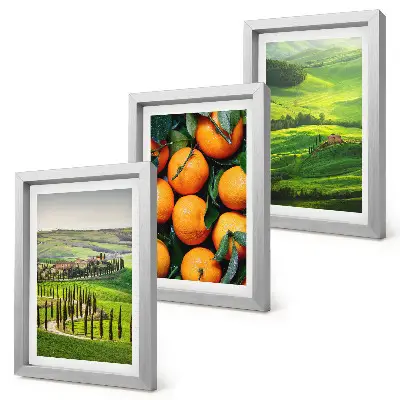 Moderne billedsæt italiensk landskab med appelsiner og natur